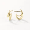 Double Split Hoop Stud Earrings In Gold