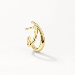 Double Split Hoop Stud Earrings In Gold -Fashion Accessories Store double split hoop stud earrings in gold medley jewellery earrings 41811364282598