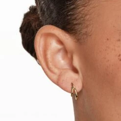 Double Split Hoop Stud Earrings In Gold -Fashion Accessories Store double split hoop stud earrings in gold medley jewellery earrings 41824050217190