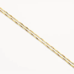 Double Twist Bar Link Chain Bracelet In Gold -Fashion Accessories Store double twist bar link chain bracelet in gold medley jewellery bangle bracelet 39708891087078