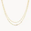 Double Twist Bar Link Chain Necklace In Gold