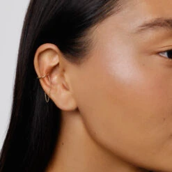 Drop Chain Single Ear Cuff In 10k Gold -Fashion Accessories Store drop chain single ear cuff in 10k gold medley jewellery earrings 39441590517990