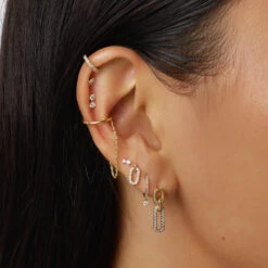 Drop Chain Single Ear Cuff In 10k Gold -Fashion Accessories Store drop chain single ear cuff in 10k gold medley jewellery earrings 39441594843366