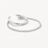 Drop Chain Single Ear Cuff In Silver