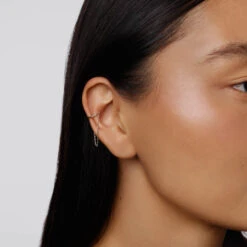 Drop Chain Single Ear Cuff In Silver -Fashion Accessories Store drop chain single ear cuff in silver medley jewellery earrings 39441616044262