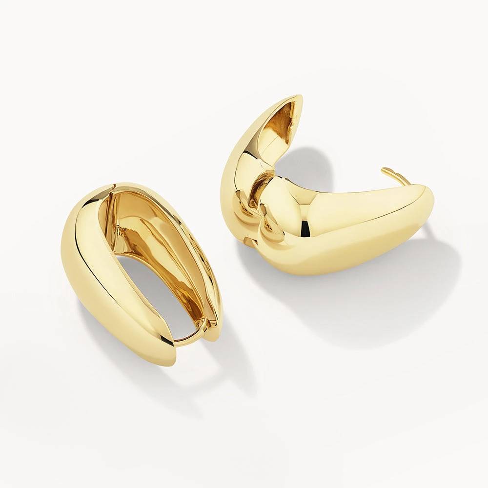 Drop Dome Hoops In Gold 5 Drop Dome Hoops In Gold - Image 5