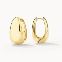 Drop Dome Hoops In Gold