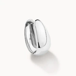 Drop Dome Hoops In Silver -Fashion Accessories Store drop dome hoops in silver medley jewellery earrings 39932675391718