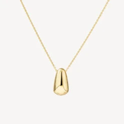 Drop Dome Pendant Necklace In Gold