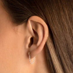 Earring Connector Chain In Silver -Fashion Accessories Store earring connector chain in silver medley jewellery accessory 38212955570406