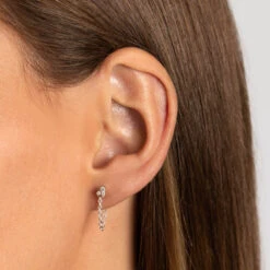 Earring Connector Chain In Silver -Fashion Accessories Store earring connector chain in silver medley jewellery accessory 38212955603174