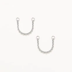 Earring Connector Chain In Silver -Fashion Accessories Store earring connector chain in silver medley jewellery accessory 39319697457382