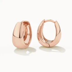 Dome Huggie Hoops In Rose Gold