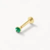 Emerald Helix Single Stud Earring In 10k Gold