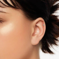 Emerald Helix Single Stud Earring In 10k Gold -Fashion Accessories Store emerald helix single stud earring in 10k gold medley jewellery earrings 39729466999014