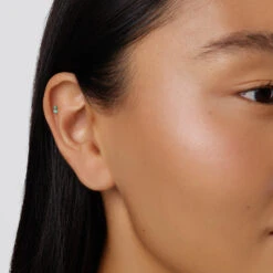 Emerald Twin Cluster Helix Single Stud Earring In 10k Gold -Fashion Accessories Store emerald twin cluster helix single stud earring in 10k gold medley jewellery earrings 39441640325350