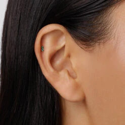Emerald Twin Cluster Helix Single Stud Earring In 10k Gold -Fashion Accessories Store emerald twin cluster helix single stud earring in 10k gold medley jewellery earrings 39441640358118