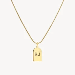 Arch Pendant In Gold -Fashion Accessories Store engravable arch pendant in gold medley jewellery pendant 39932671590630