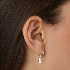 Engravable Circle Charm In Silver -Fashion Accessories Store engravable circle charm in silver medley jewellery earrings 39089321705702