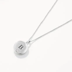 Engravable Circle Flip Locket Necklace In Silver -Fashion Accessories Store engravable circle flip locket in silver medley jewellery necklace 39708806840550