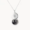 Engravable Circle Flip Locket Necklace In Silver