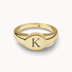 Engravable Circle Signet Pinky Ring In Gold -Fashion Accessories Store engravable circle signet pinky ring in gold medley jewellery ring 39932669427942