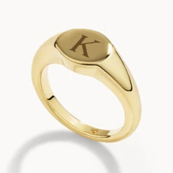 Engravable Circle Signet Pinky Ring In Gold -Fashion Accessories Store engravable circle signet pinky ring in gold medley jewellery ring 39932669460710