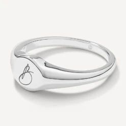 Engravable Circle Signet Pinky Ring In Silver -Fashion Accessories Store engravable circle signet pinky ring in silver medley jewellery ring 39932668018918