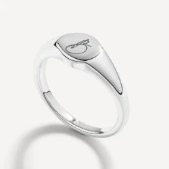 Engravable Circle Signet Pinky Ring In Silver -Fashion Accessories Store engravable circle signet pinky ring in silver medley jewellery ring 39932668051686