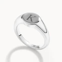 Engravable Circle Signet Pinky Ring In Silver -Fashion Accessories Store engravable circle signet pinky ring in silver medley jewellery ring 39932668281062