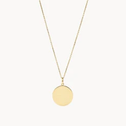 Engravable Disc Necklace In 10k Gold