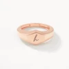 Engravable Hexagon Signet Pinky Ring In Rose Gold