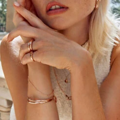 Engravable Hexagon Signet Pinky Ring In Rose Gold -Fashion Accessories Store engravable hexagon signet pinky ring in rose gold medley jewellery ring 39714255962342