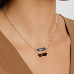 Engravable Horizontal Bar Necklace In Gold -Fashion Accessories Store engravable horizontal bar necklace in gold medley jewellery necklace 38693059690726