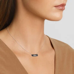 Engravable Horizontal Bar Necklace In Silver -Fashion Accessories Store engravable horizontal bar necklace in silver medley jewellery necklace 38693053956326