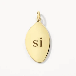 Organic Oblong Pendant In Gold