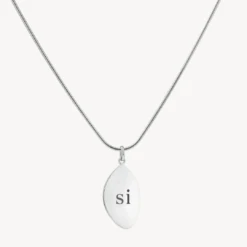 Organic Oblong Pendant In Silver -Fashion Accessories Store engravable organic oblong pendant in silver medley jewellery pendant 39962280034534
