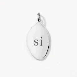 Organic Oblong Pendant In Silver