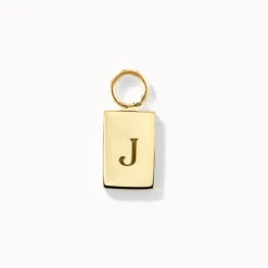 Engravable Rectangle Charm In 10k Gold -Fashion Accessories Store engravable rectangle charm in 10k gold medley jewellery earrings 39071907283174