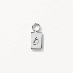 Engravable Rectangle Charm In Silver -Fashion Accessories Store engravable rectangle charm in silver medley jewellery earrings 39071906791654