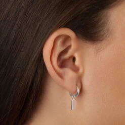 Engravable Rectangle Charm In Silver -Fashion Accessories Store engravable rectangle charm in silver medley jewellery earrings 39080035582182