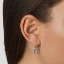 Engravable Rectangle Charm In Silver -Fashion Accessories Store engravable rectangle charm in silver medley jewellery earrings 39080035614950