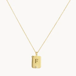 Engravable Rectangle Flip Locket Necklace In Gold -Fashion Accessories Store engravable rectangle flip locket in gold medley jewellery necklace 40461133152486