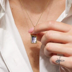 Engravable Rectangle Flip Locket Necklace In Gold -Fashion Accessories Store engravable rectangle flip locket in gold medley jewellery necklace 40461138100454