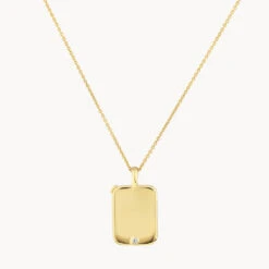 Engravable Rectangle Flip Locket Necklace In Gold -Fashion Accessories Store engravable rectangle flip locket in gold medley jewellery necklace 40461169950950