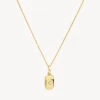 Engravable Rectangle Locket Necklace In Gold