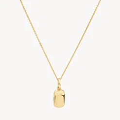Engravable Rectangle Locket Necklace In Gold -Fashion Accessories Store engravable rectangle locket in gold medley jewellery necklace 38212791697638