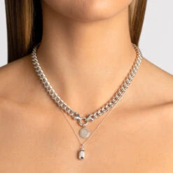 Engravable Rectangle Locket Necklace In Silver -Fashion Accessories Store engravable rectangle locket in silver medley jewellery necklace 38207229788390