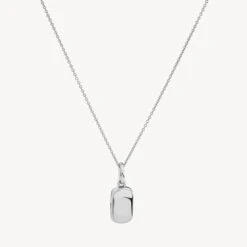 Engravable Rectangle Locket Necklace In Silver -Fashion Accessories Store engravable rectangle locket in silver medley jewellery necklace 38212791566566