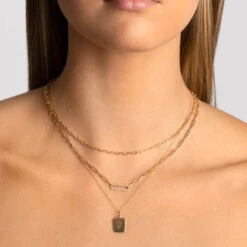Engravable Rectangle Necklace In 10k Gold -Fashion Accessories Store engravable rectangle necklace in 10k gold medley jewellery necklace 38212992794854